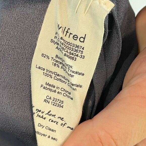 Aritzia Wilfred Isidore Midi Navy Blue Sleeveless Lace Trim Dress - Picture 7 of 11